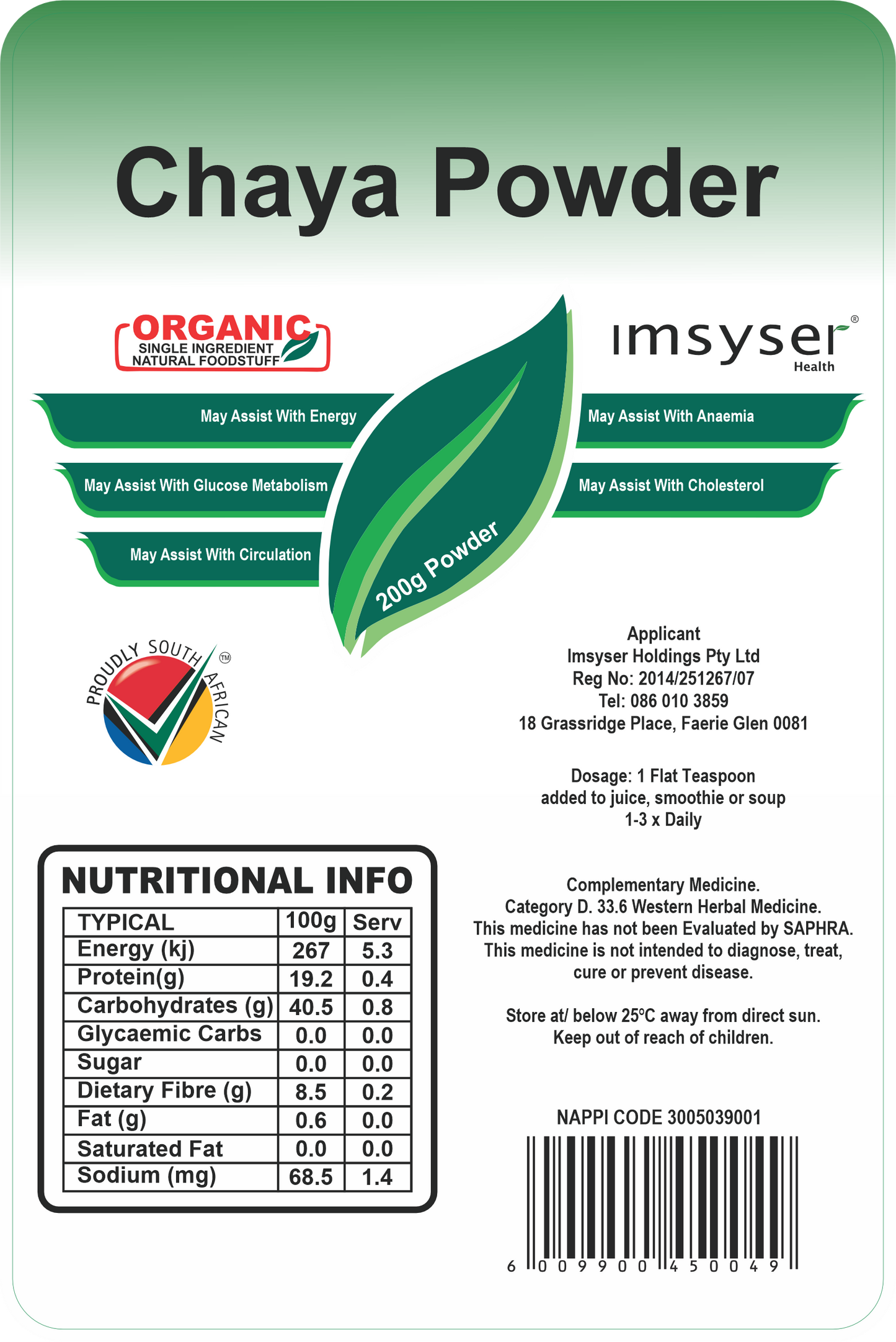 Imsyser Chaya Powder 125g