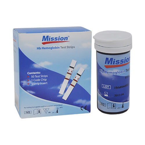 HB Mission Hemoglobin Strips 50's