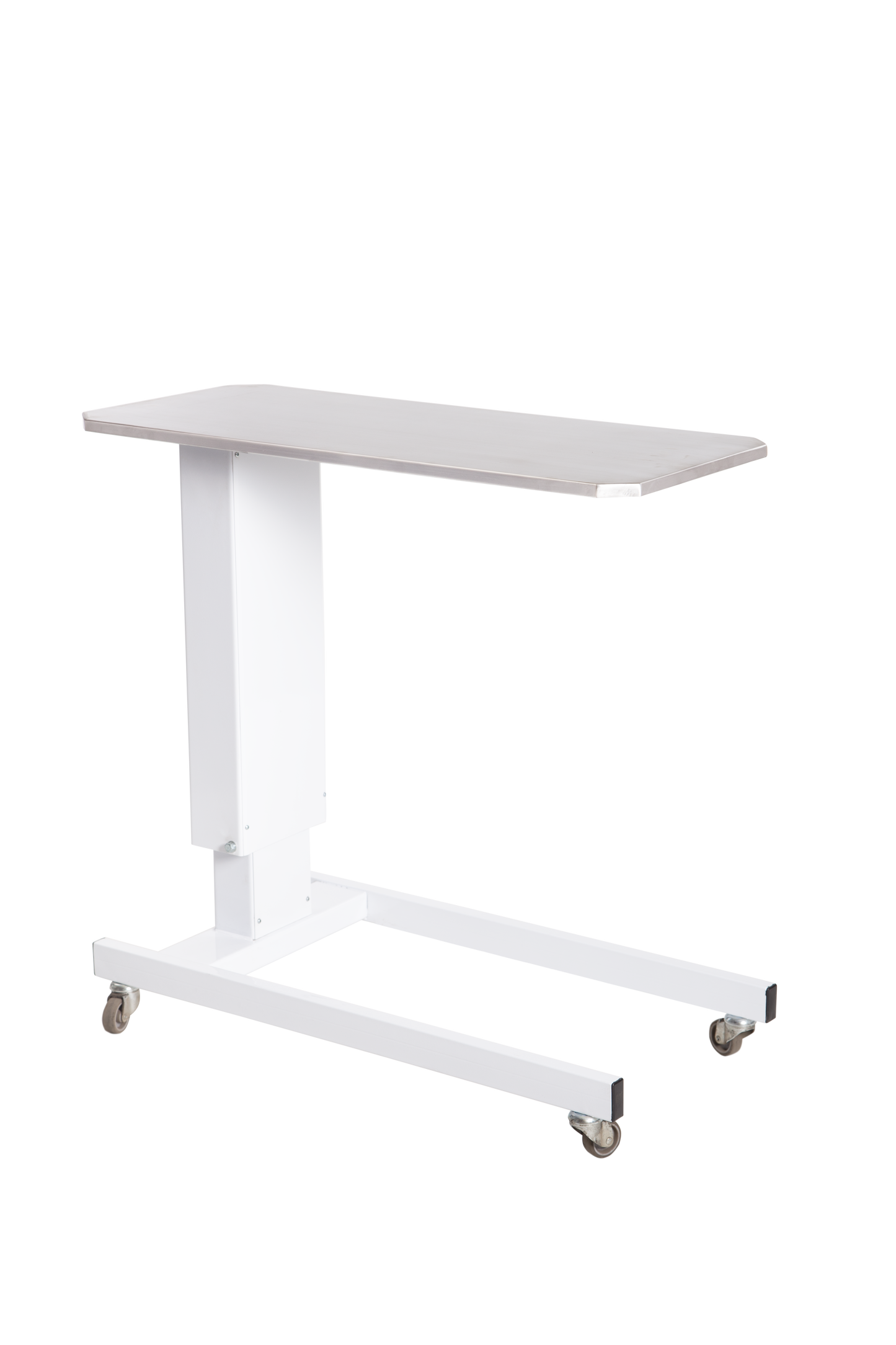 BS 22DB Hi-Low Overbed Table-Specialised Stainless Steel Top