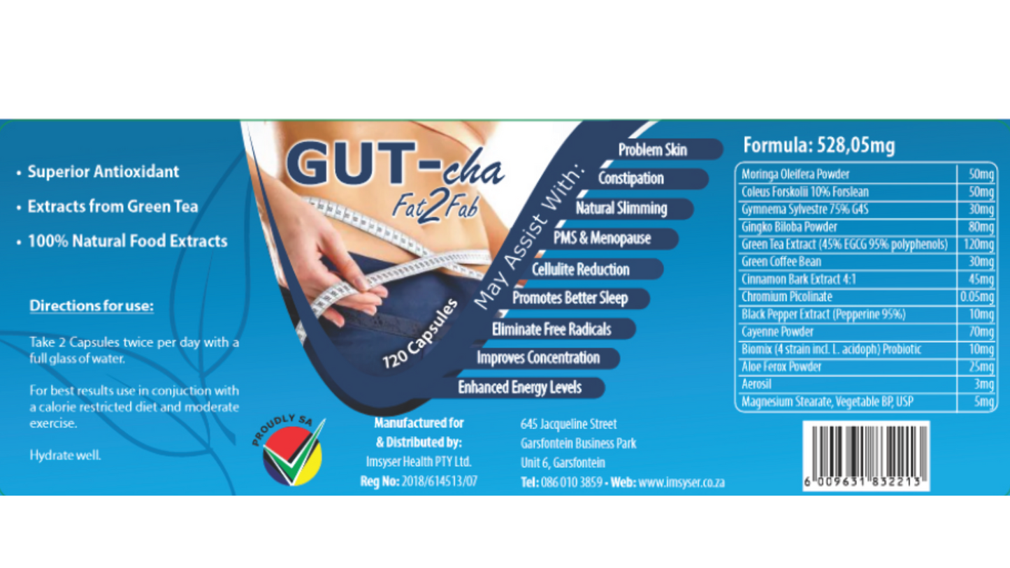 GUT-cha Fat2Fab Capsules 120's