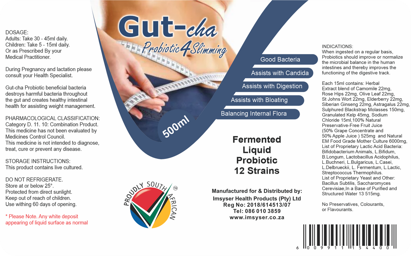 GUT-cha Probiotic4Slimming Liquid 500ml