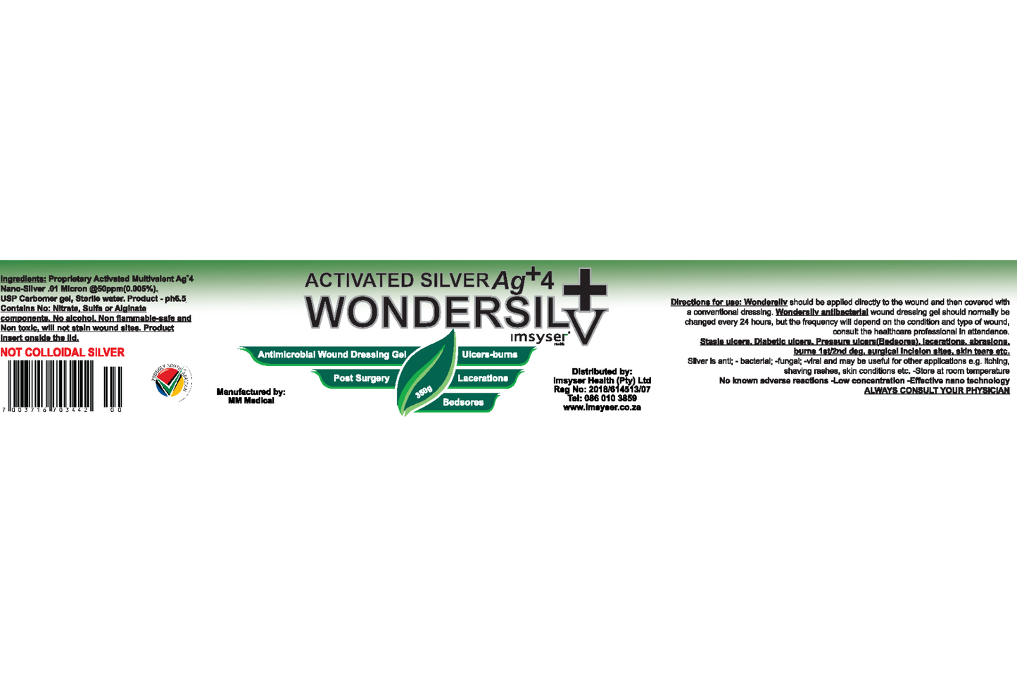 WondersilV Wound Gel 350ml