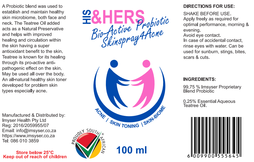 His&Hers Probiotic Skinspray4Acne 100ml